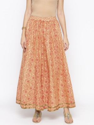 Globus Printed Women Flared Beige Skirt