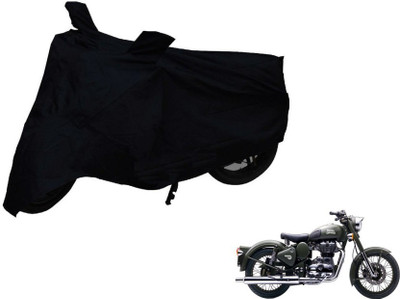 Gargi Traders Waterproof Two Wheeler Cover for Royal Enfield(Battle Green, Black)