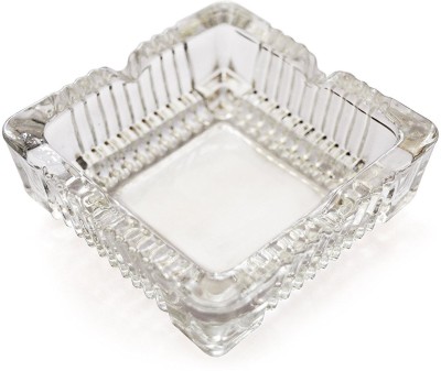 SK Craft Imported Glass Crystal Tortoise in Plate-Tray Dimension 15x15 cm, Feng Shui Crystal Tortoise Turtle Plate Decorative Showpiece  -  15 cm(Glass, White)