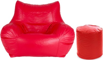 Gunj Jumbo Chair Bean Bag Cover  (Without Beans)(Pink)