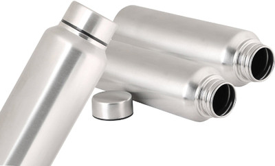 KUBER INDUSTRIES 1000 ml Steel Bottle(Pack of 3, Silver)