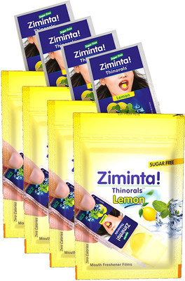 

Ziminta Mouth Freshener Orally Disintegrating Strips ( Sugar Free ) - 30 Strips (Lemon Flavour) - Pack Of 4 Strip(30 g)