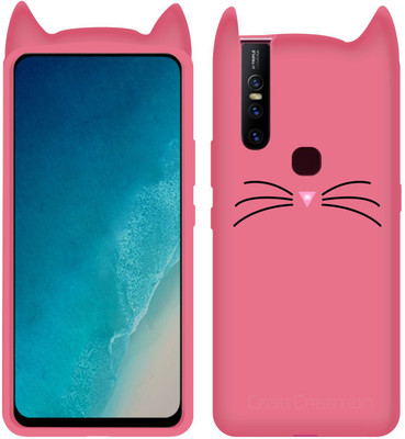 CASE CREATION Back Cover for Vivo V15 (With Sensor Cut)(Pink, Shock Proof, Pack of: 1)