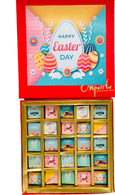 Expelite Happy Easter eggs 25 Chocolate gift box Truffles, Bars(25 x 24 g)