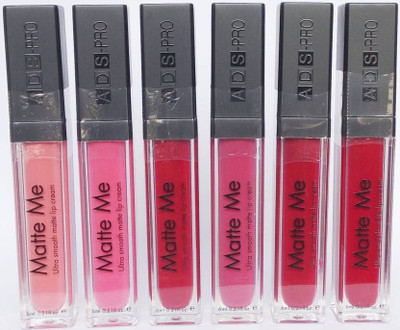 ads PRO MATTE ME Premium Ultra Smooth Matte Lip Cream(Skin Kiss, Starry Pink, Chrome Red, Grape, Blood Red, Dark Purple, 36 ml)