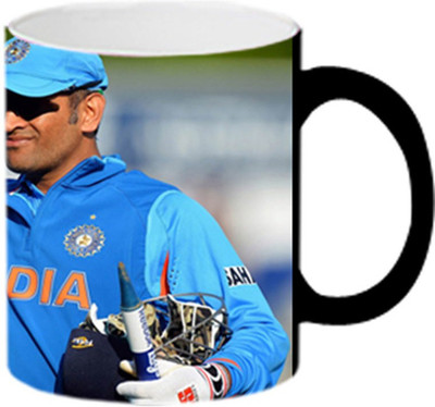 ARTBUG Ms Dhoni Best Captain -MagicMug 1023 Ceramic Coffee Mug(350 ml)
