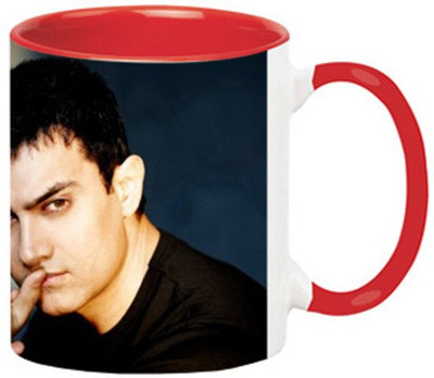 ARTBUG Aamir Khan -1031-Red Ceramic Coffee Mug(350 ml)