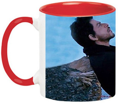 ARTBUG Shahrukh khan -1077-Red Ceramic Coffee Mug(350 ml)