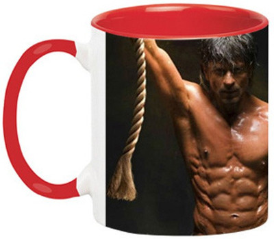 ARTBUG Shahrukh khan -1070-Red Ceramic Coffee Mug(350 ml)