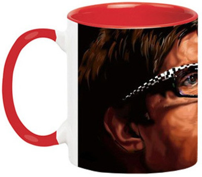 ARTBUG Amitabh Bachan -1049-Red Ceramic Coffee Mug(350 ml)