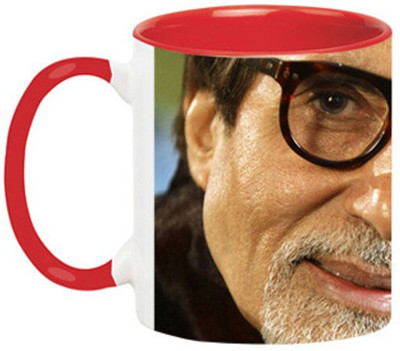 ARTBUG Amitabh Bachan -1041-Red Ceramic Coffee Mug(350 ml)