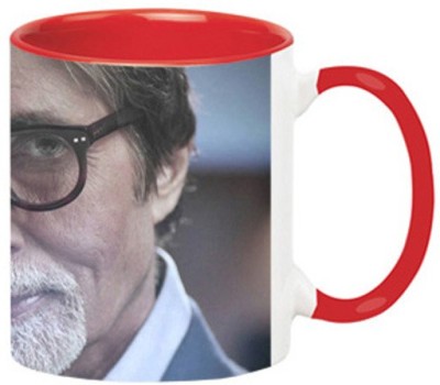 ARTBUG Amitabh Bachan -1048-Red Ceramic Coffee Mug(350 ml)