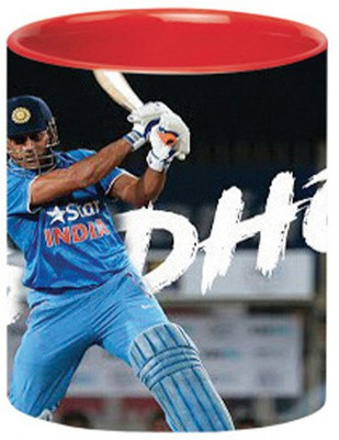 ARTBUG Ms Dhoni Best Captain -1022-Red Ceramic Coffee Mug(350 ml)