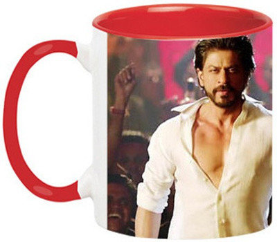 ARTBUG Shahrukh khan -1075-Red Ceramic Coffee Mug(350 ml)