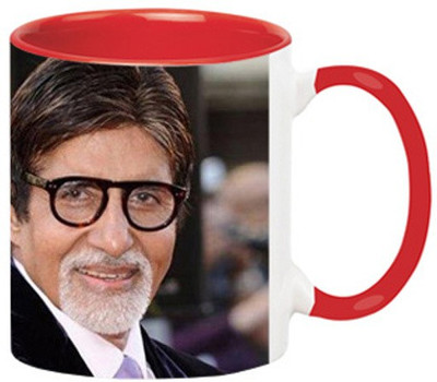 ARTBUG Amitabh Bachan -1035-Red Ceramic Coffee Mug(350 ml)