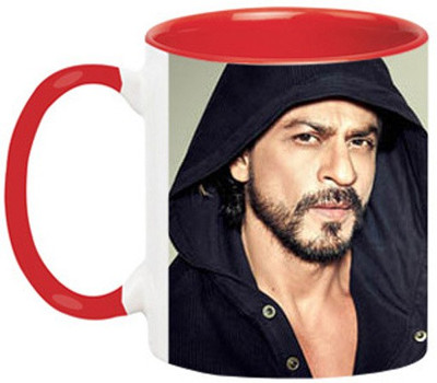 ARTBUG Shahrukh khan -1073-Red Ceramic Coffee Mug(350 ml)
