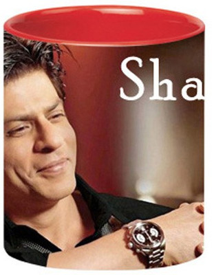 ARTBUG Shahrukh khan -1064-Red Ceramic Coffee Mug(350 ml)