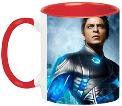 ARTBUG Shahrukh khan -1078-Red Ceramic Coffee Mug(350 ml)