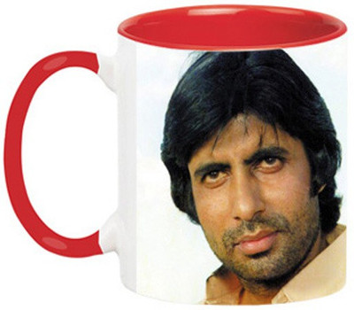 ARTBUG Amitabh Bachan -1037-Red Ceramic Coffee Mug(350 ml)