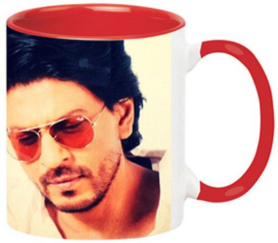 ARTBUG Shahrukh khan -1074-Red Ceramic Coffee Mug(350 ml)
