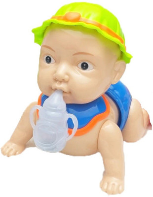 QUEZIL Naughty Baby Crawling Toy With Music And 3D Lights (Multicolor)@(Multicolor)