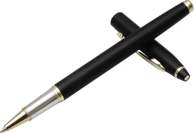auteur Premium Super Slim Black Color, Metal Body, Gold Plated Clip Comfortable Grip Roller Ball Pen