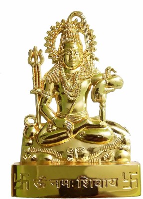 salvusappsolutions Handmade Lord Shiva Metal Statue Decorative Showpiece  -  11 cm(Metal, Gold)