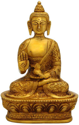 47% OFF on StatueStudio Brass Buddha Statue For Home Decor Office Corporate Gift Meditation Showpiece Figurine Glossy (5 × 3 × 7 Inches) Decorative Showpiece - 17.78 cm(Brass, Gold)