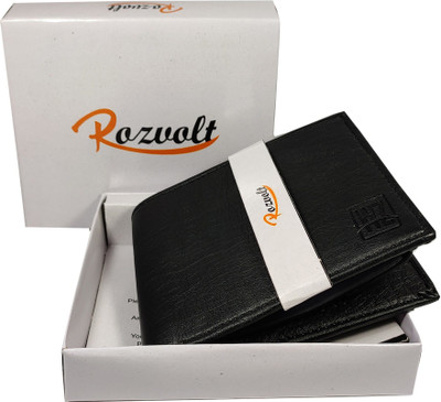 Rozvolt Men Casual Black Artificial Leather Wallet(7 Card Slots)
