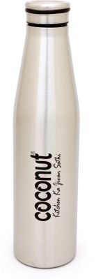 COCONUT Spring Silver 1000 ml Water Bottle(Set of 1, Silver)