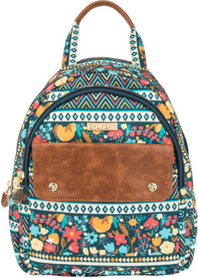 chumbak Geometeric Florals Printed Mini Backpack 3 L Backpack(Blue)