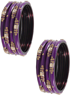 Zulka Get Your Traditions Glass Zircon Bangle(Pack of 8)