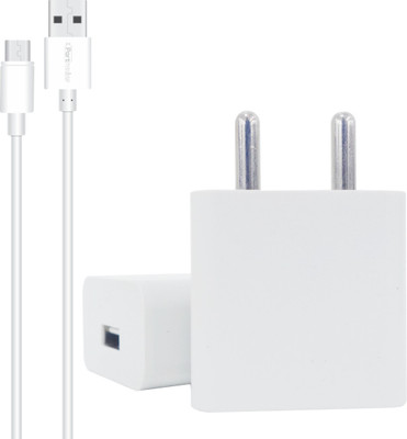 Portronics POR-442 Adapto 442 Quick Charger USB Wall Adapter 10 W 2 A Mobile Charger with Detachable Cable (White, Cable Included)