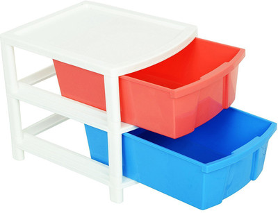 N H Enterprise Containers Kitchen Rack Plastic Multipurpose 2 Layer( Small Size ) Utility Plastic (Multicolor)