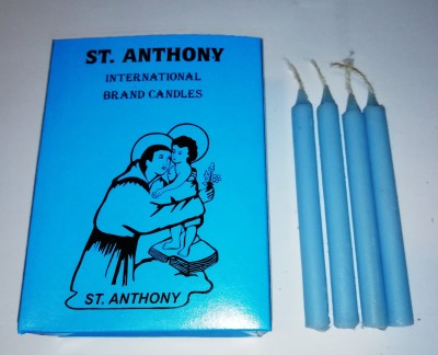 ST.ANTHONY CANDLES ST.ANTHONY TAPER CANDLES_08 Candle(Blue, Pack of 32)