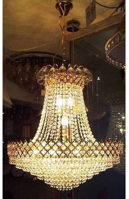 Prmoagen Orginal K/9 Diamond Crystal Chandelier Light Chandelier Ceiling Lamp(Gold, Clear)