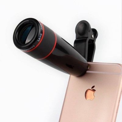 Goldtech 12X Mobile Telescope Lens Kit For All Mobile Camera| DSLR Blur Background Effect | Adjustable Focus | HD Pictures | Best Quality Glass Optical Lens With Cover And Cleaner Mobile Phone Lens