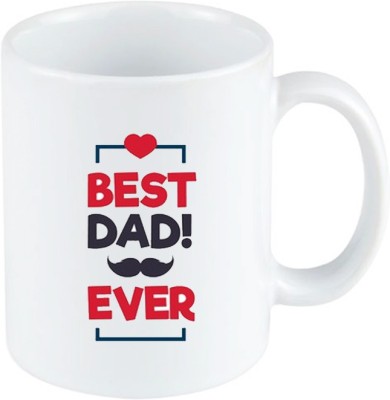 blinkNshop Best Dad Ever Printed 325 ML coffe mug Ceramic Coffee Mug(325 ml)