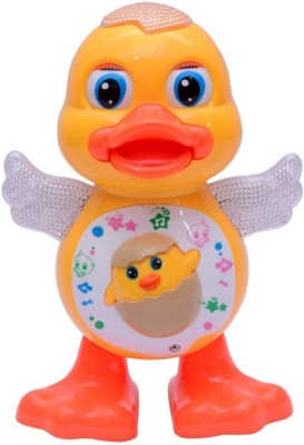 Tenmar Dancing Duck Toy for Kids with Flashing Lights, Musical & Sounds-435(Yellow)