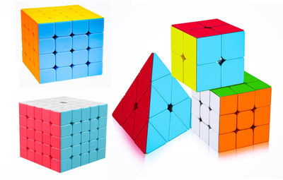 D ETERNAL Speed Cube Combo Set of 2x2 3x3 4x4 5x5 Pyraminx Triangle Magic Puzzle�Game Toy(5 Pieces)