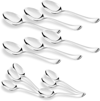 Sumeet 1.6mm Thick Stainless Steel Steel Dessert Spoon Set(Pack of 12)