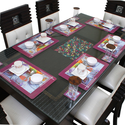Dream Care Rectangular Pack of 1 Table Placemat(Purple, PVC)
