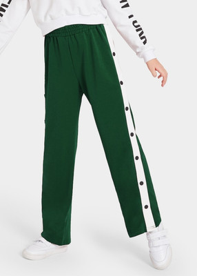 MS BOTTOM Regular Fit Women Dark Green Trousers