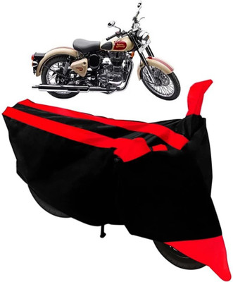 ELECTRIBLES Two Wheeler Cover for Royal Enfield(Classic 500, Black, Red)
