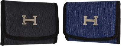 Mundkar Men Casual Blue, Black Artificial Leather Wallet(3 Card Slots, Pack of 2)