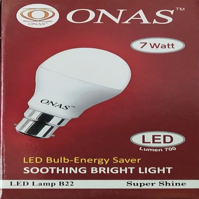 Onas 7 W Standard B22 LED Bulb(White, Pack of 5)