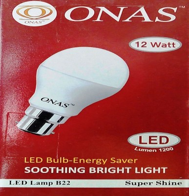 Onas 12 W Standard B22 LED Bulb(White, Pack of 3)