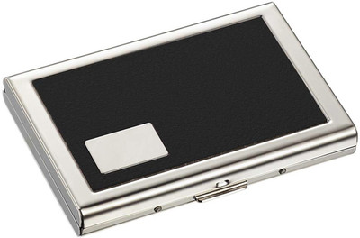 StealODeal Water-Resistant Stainless Steel Black-Silver Metal Debit/Credit Business Atm 6 Card Holder(Set of 1, Multicolor)