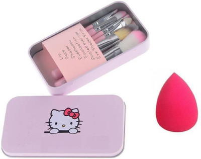 Hello Kitty Kitty brush with puff(7 Items in the set)