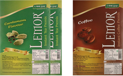 Lemor Pack of 2kg Instant Cardamom Tea and 1kg Instant Coffee Combo(1kg Tea, 1kg Coffee)